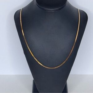 Monet Necklace Gold Flat Snake 30” Style #4906 Sheryl Herringbone NWT